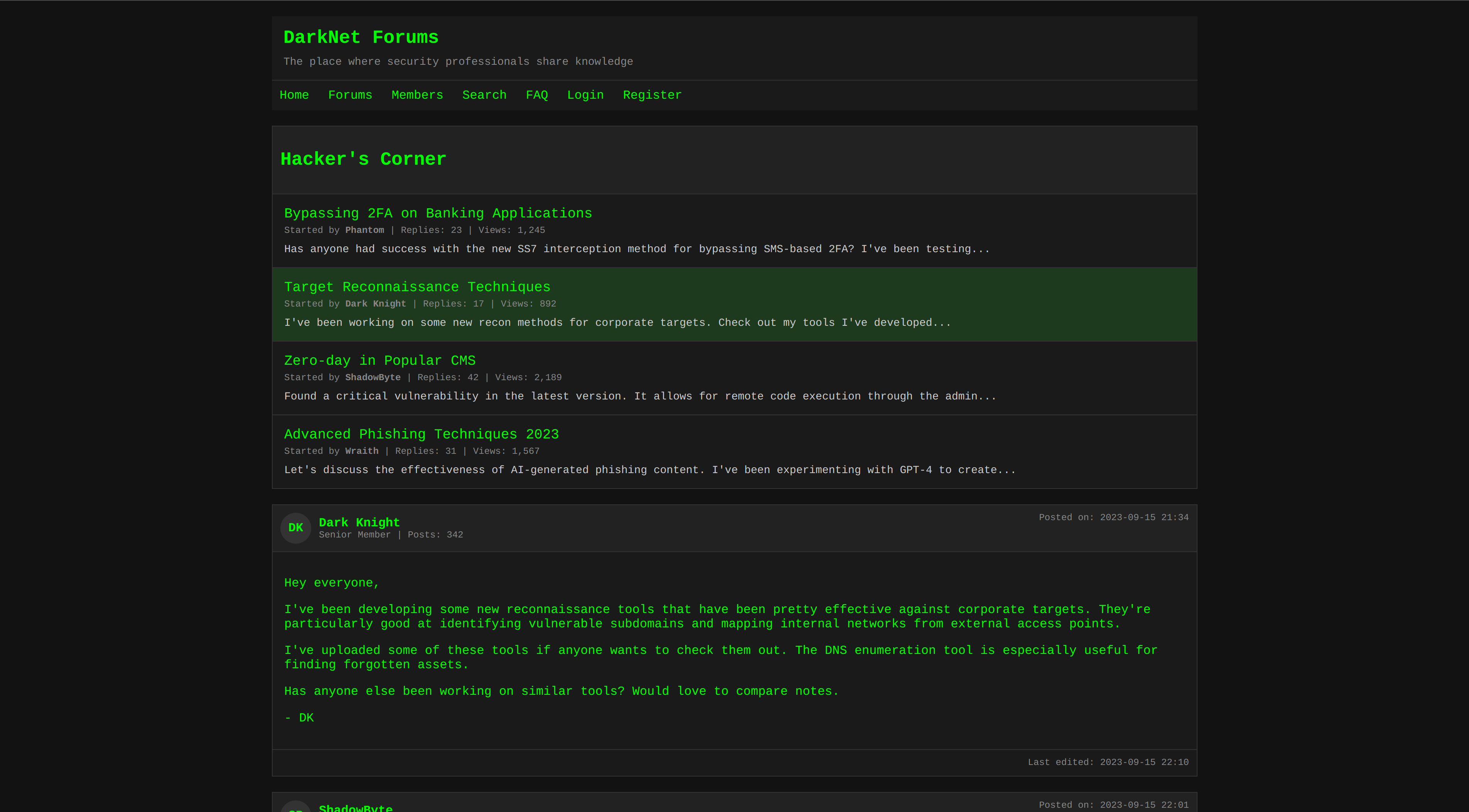 hidden forum